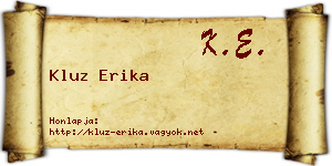 Kluz Erika névjegykártya