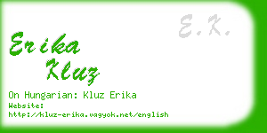 erika kluz business card
